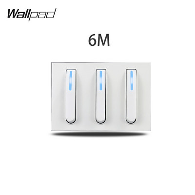 1 2 3 Gang Way Stair Cross Pass balts stikla slēdzis DIY AU US 118*75mm 153*75mm 191*75mm ventilatora reostata retro slēdzis ar LED fona tapeti