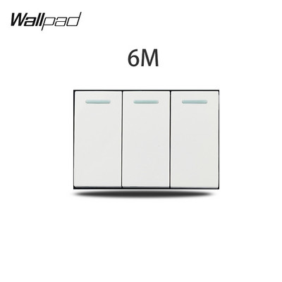 1 2 3 Gang Way Stair Cross Pass balts stikla slēdzis DIY AU US 118*75mm 153*75mm 191*75mm ventilatora reostata retro slēdzis ar LED fona tapeti