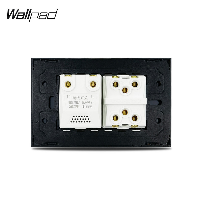 118 * 75 mm dimmeri ja 2 nupuga seinalüliti seinaplaat, valge klaas, 2 rühma 1 2-suunaline lüliti valguse valgustuse dimmeri juhtlülitiga