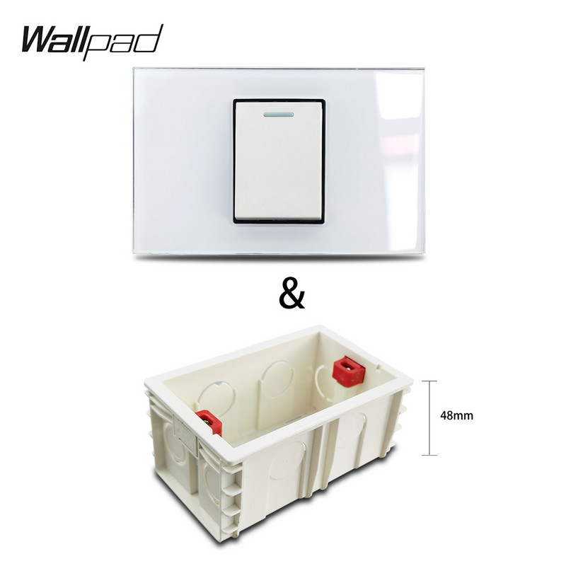 1 Gang AU US Push Button Button Off Seinalüliti Taustaplaat L3 Valge klaaspaneel 118*75mm 1 2-suunaline kahesuunaline kahesuunaline valgustuslüliti plaat 3M