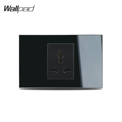 118*75mm 1 2 3 4 Gang On Off Gumb Zidna ploča 110V-240V Wallpad L3 Crno staklo Preklopni prekidač 6M za IT IL US AU