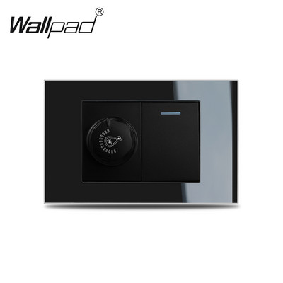 118*75mm 1 2 3 4 Gang On Off Gumb Zidna ploča 110V-240V Wallpad L3 Crno staklo Preklopni prekidač 6M za IT IL US AU