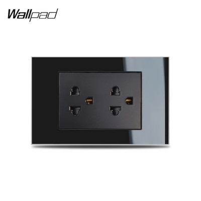 118*75mm 1 2 3 4 Gang On Off Gumb Zidna ploča 110V-240V Wallpad L3 Crno staklo Preklopni prekidač 6M za IT IL US AU