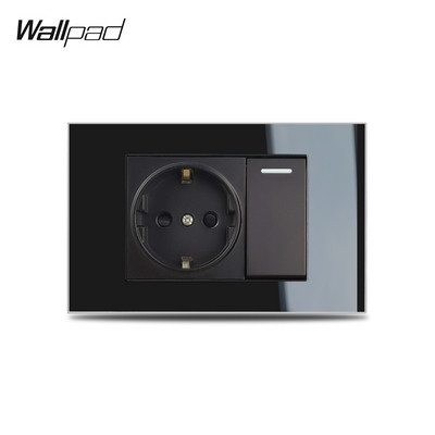 118*75mm 1 2 3 4 Gang On Off Gumb Zidna ploča 110V-240V Wallpad L3 Crno staklo Preklopni prekidač 6M za IT IL US AU