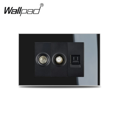 118*75mm 1 2 3 4 Gang On Off Gumb Zidna ploča 110V-240V Wallpad L3 Crno staklo Preklopni prekidač 6M za IT IL US AU