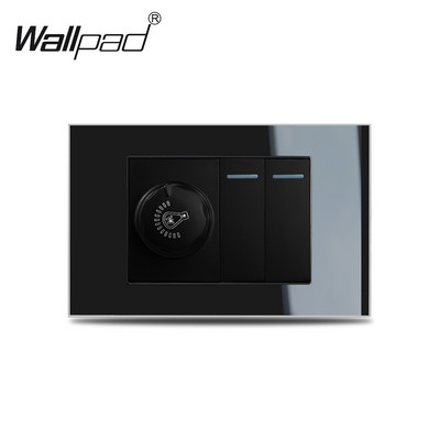 118*75mm 1 2 3 4 Gang On Off Gumb Zidna ploča 110V-240V Wallpad L3 Crno staklo Preklopni prekidač 6M za IT IL US AU