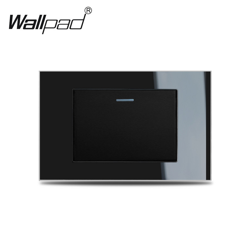 118*75mm 1 2 3 4 Gang On Off Gumb Zidna ploča 110V-240V Wallpad L3 Crno staklo Preklopni prekidač 6M za IT IL US AU