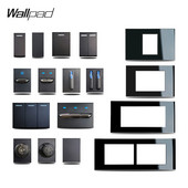 DIY AU US prekidač 118*75 mm 153*75 mm 191*75 mm 1 2 3 međuprolazni potisni prekidač s LED zidnom pločom od crnog kaljenog stakla