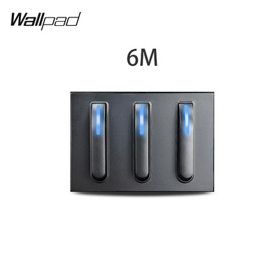 DIY AU US prekidač 118*75 mm 153*75 mm 191*75 mm 1 2 3 međuprolazni potisni prekidač s LED zidnom pločom od crnog kaljenog stakla