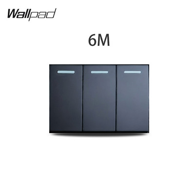 DIY AU US prekidač 118*75 mm 153*75 mm 191*75 mm 1 2 3 međuprolazni potisni prekidač s LED zidnom pločom od crnog kaljenog stakla