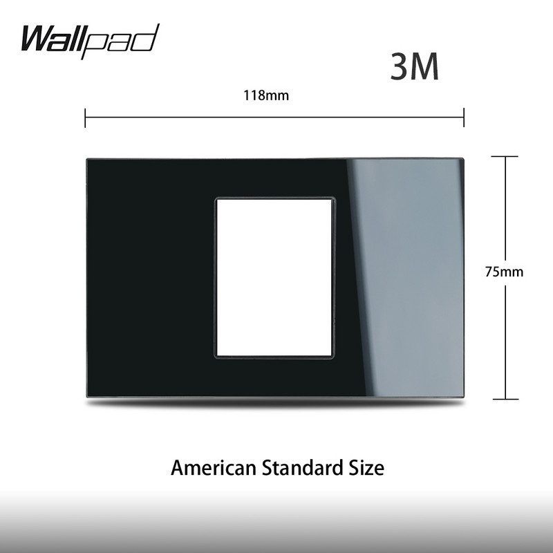 DIY AU US prekidač 118*75 mm 153*75 mm 191*75 mm 1 2 3 međuprolazni potisni prekidač s LED zidnom pločom od crnog kaljenog stakla