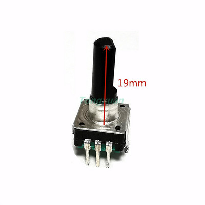 1 tk EC12 autohelikooder koos lülitiga, 24 asendiga 360 kraadi pöörleva võlli pikkus 19 mm 14 mm 12 mm digitaalne potentsiomeeter, 5 kontakti