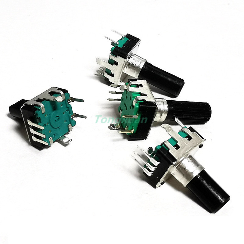 1 tk EC12 autohelikooder koos lülitiga, 24 asendiga 360 kraadi pöörleva võlli pikkus 19 mm 14 mm 12 mm digitaalne potentsiomeeter, 5 kontakti