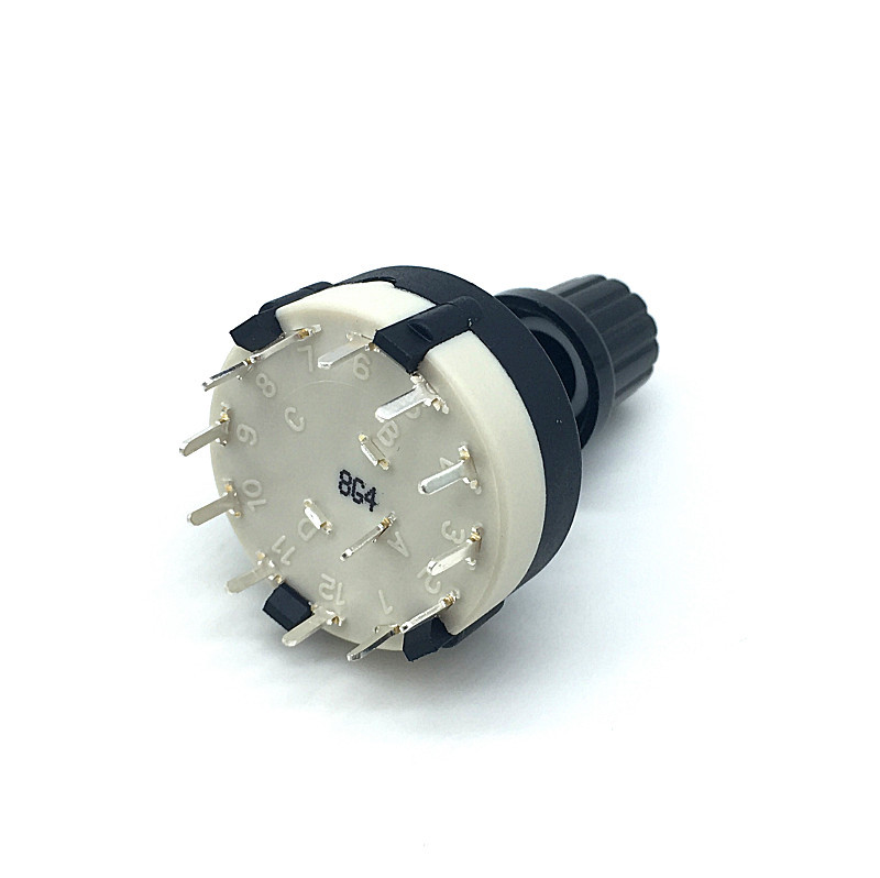 5gab RS26 1 polu 12 pozīciju izvēles joslas rotācijas kanāla selektora slēdzis Roktura garums 20 mm ar pogu