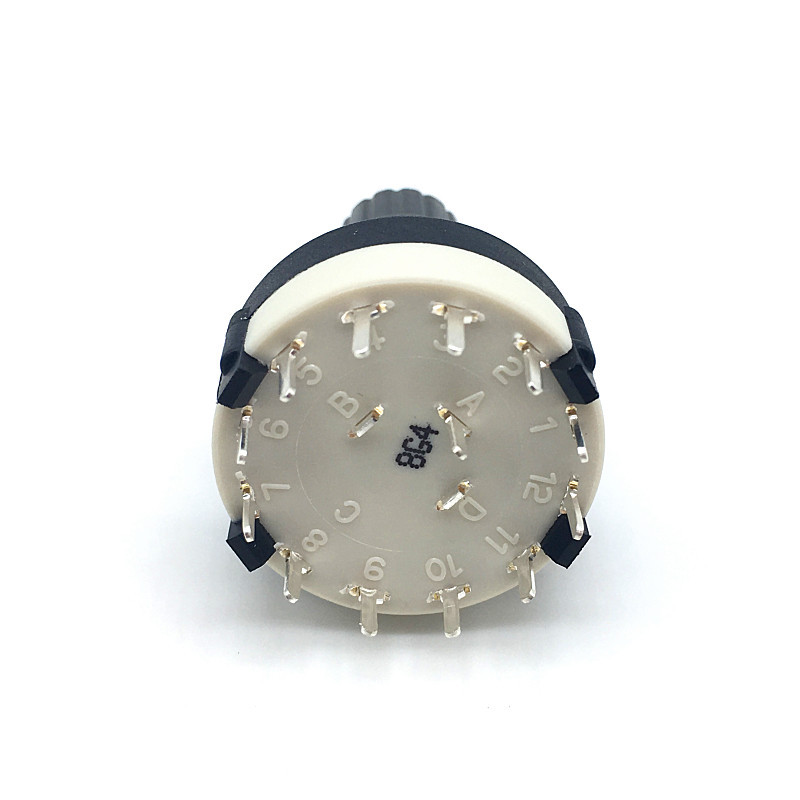 5gab RS26 1 polu 12 pozīciju izvēles joslas rotācijas kanāla selektora slēdzis Roktura garums 20 mm ar pogu