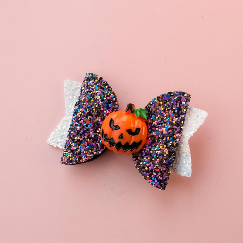 Uzkrītoša laba Helovīna tipa suņa kaķa matu sprādzes ar loku mezglu Vieglas suņu matu sprādzes Spīdīgs vizuāls efekts ikdienas valkāšanai