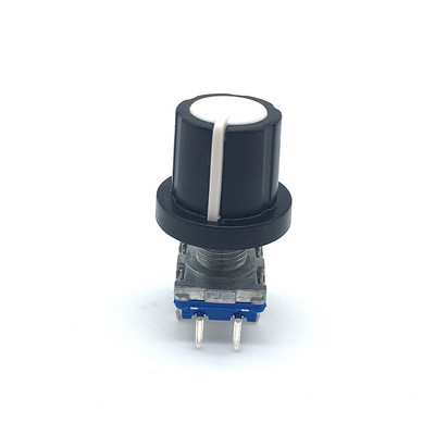 5 komplekti Rotācijas kodētāja koda slēdzis EC11 audio digitālais ar spiedpogas slēdzi 5 Pin roktura garums 15 mm ar pogu