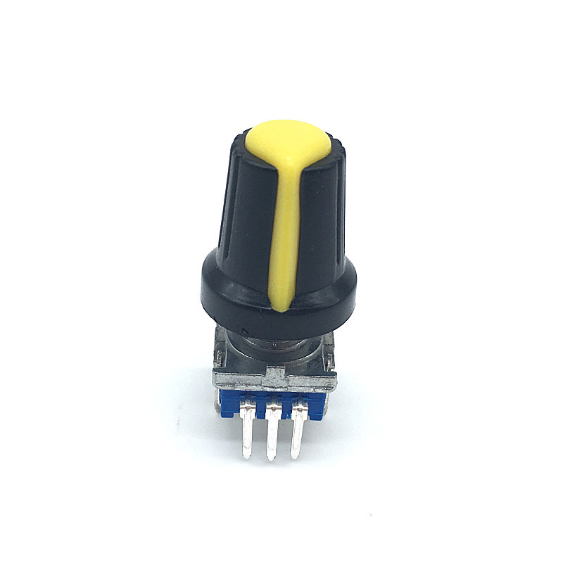 5 komplekti Rotācijas kodētāja koda slēdzis EC11 audio digitālais ar spiedpogas slēdzi 5 Pin roktura garums 15 mm ar pogu