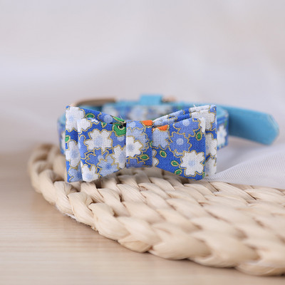 Ogrlica za mačke u japanskom stilu, ogrlica s leptir mašnom, podesiva PU kožna ogrlica za mačke za male pse