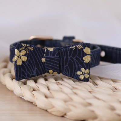 Ogrlica za mačke u japanskom stilu, ogrlica s leptir mašnom, podesiva PU kožna ogrlica za mačke za male pse