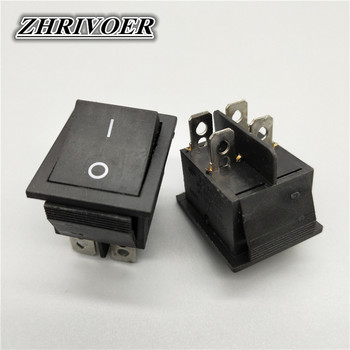 KCD4 6 pin Black Rocker Switch ON-OFF-ON 2/3 Position 16A 250VAC/ 20A 125VAC Self-reset/Momentary Power Switch