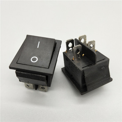 KCD4 6 kontaktiga must klahvlüliti SISSE-VÄLJA-SISSE 2/3 asend 16A 250VAC/ 20A 125VAC Iseseisev lähtestamine/hetkeline toitelüliti