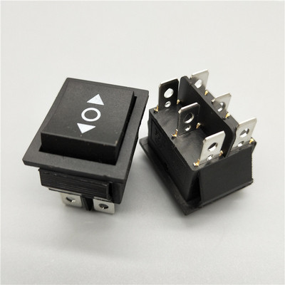 KCD4 6 kontaktiga must klahvlüliti SISSE-VÄLJA-SISSE 2/3 asend 16A 250VAC/ 20A 125VAC Iseseisev lähtestamine/hetkeline toitelüliti