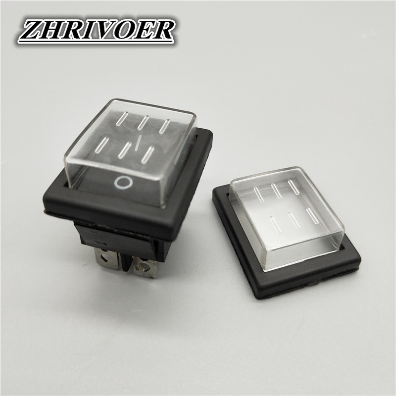 KCD4 6 kontaktiga must klahvlüliti SISSE-VÄLJA-SISSE 2/3 asend 16A 250VAC/ 20A 125VAC Iseseisev lähtestamine/hetkeline toitelüliti