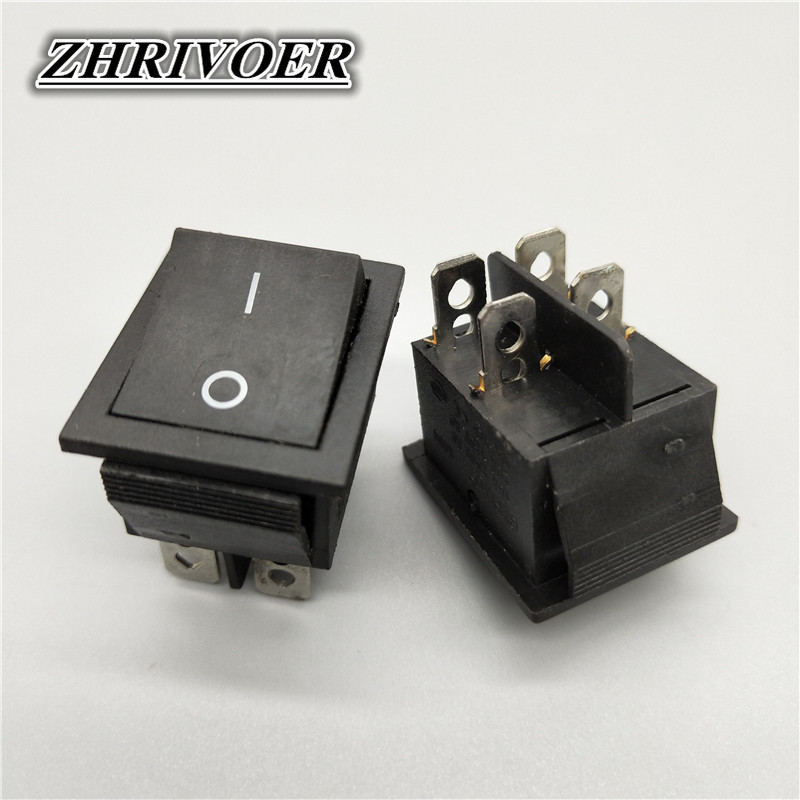 KCD4 6 kontaktiga must klahvlüliti SISSE-VÄLJA-SISSE 2/3 asend 16A 250VAC/ 20A 125VAC Iseseisev lähtestamine/hetkeline toitelüliti