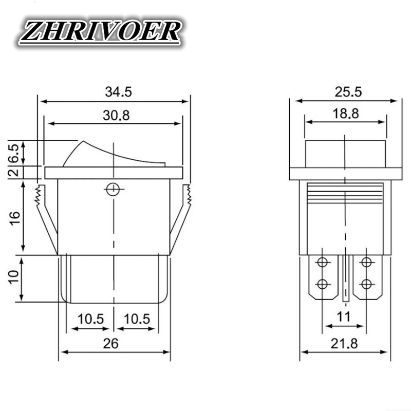 KCD4 6 kontaktiga must klahvlüliti SISSE-VÄLJA-SISSE 2/3 asend 16A 250VAC/ 20A 125VAC Iseseisev lähtestamine/hetkeline toitelüliti
