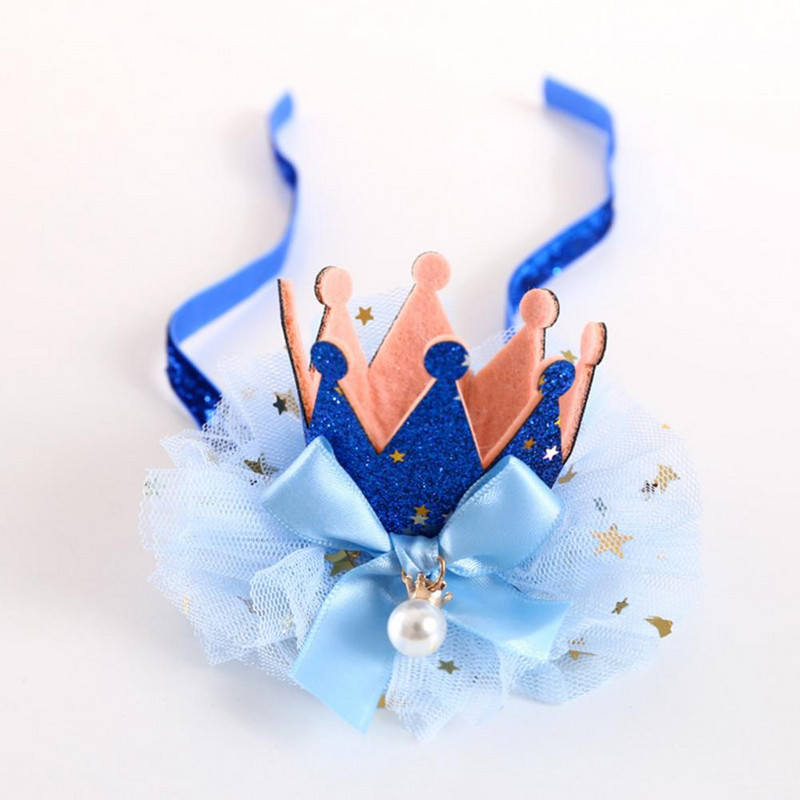 Pseći rođendanski set 1 set Elegantna elegantna mašna za kućne ljubimce, pse, rođendanske krune za zabavu