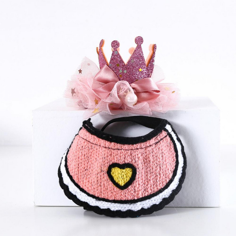 Pseći rođendanski set 1 set Elegantna elegantna mašna za kućne ljubimce, pse, rođendanske krune za zabavu