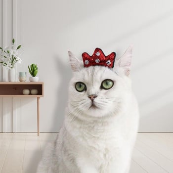 Γυαλιστερή στεφάνη για τρίχες γάτας Εξαιρετικά ελαφρύ φόρεμα με οπτικό εφέ Βαμβακερό πολυεστέρα κεφαλή κεφαλής για γάτα Στεφάνη μαλλιών Διακόσμηση προμήθειες για κατοικίδια
