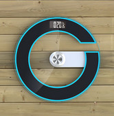 Vruće 2022 Velika kupaonska vaga od kaljenog stakla Elektronske podne vage Okrugli crno zeleni LED zaslon za napajanje LED noć