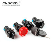 1 tk 16 mm AB6 3/6 kontaktiga nupuga nupp Lüliti väike kandiline ja ümmargune Hädaseiskamisnupp Lüliti Käivitus Toitelüliti Võtmega lüliti