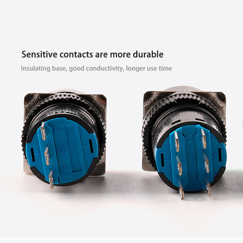 1 tk 16 mm AB6 3/6 kontaktiga nupuga nupp Lüliti väike kandiline ja ümmargune Hädaseiskamisnupp Lüliti Käivitus Toitelüliti Võtmega lüliti