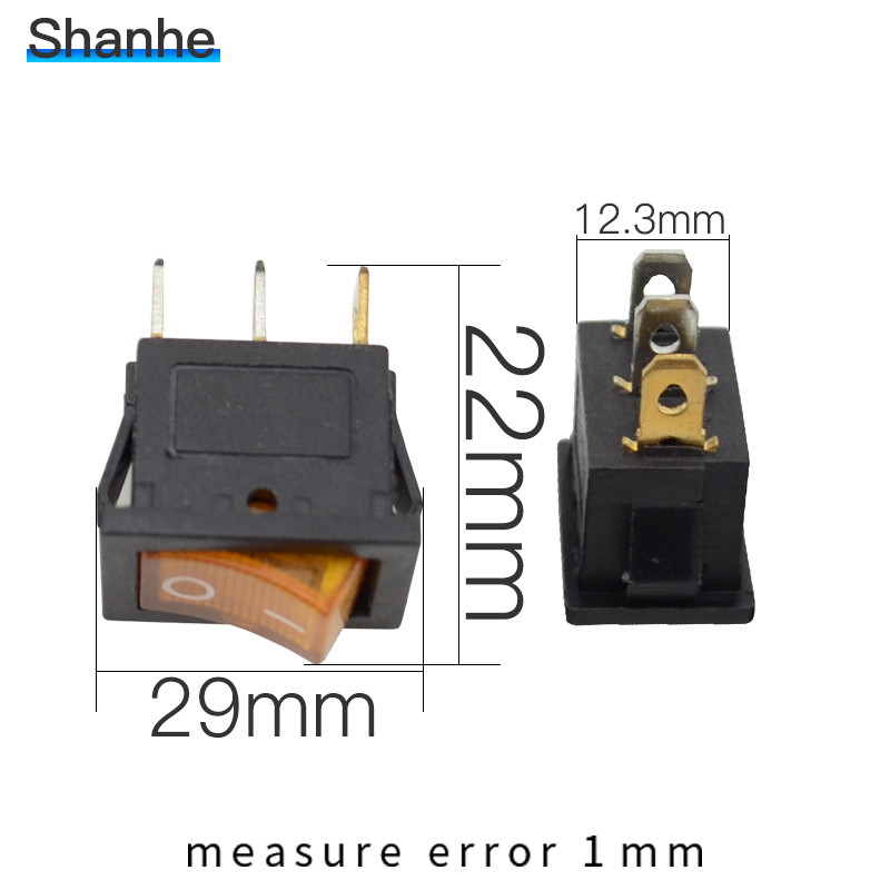 5gab Mini 3 pin informācijas panelis, ieslēgts, izslēgts, izslēgšanas svirslēdzis, apgaismots spst ar gaismu