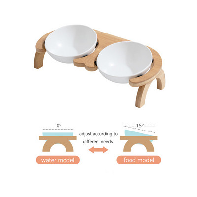 Keramička zdjela s hranom za hranjenje mačaka sa stalkom Dvostruke zdjelice za hranjenje kućnih ljubimaca Visoko stopalo Mlijeko za male pse Zalihe vode Zdjela za štene za mačke