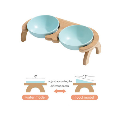 Keramička zdjela s hranom za hranjenje mačaka sa stalkom Dvostruke zdjelice za hranjenje kućnih ljubimaca Visoko stopalo Mlijeko za male pse Zalihe vode Zdjela za štene za mačke