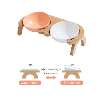 Keramička zdjela s hranom za hranjenje mačaka sa stalkom Dvostruke zdjelice za hranjenje kućnih ljubimaca Visoko stopalo Mlijeko za male pse Zalihe vode Zdjela za štene za mačke