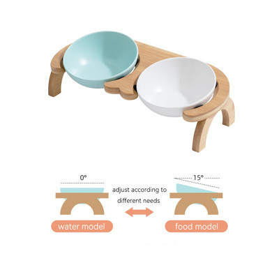 Keramička zdjela s hranom za hranjenje mačaka sa stalkom Dvostruke zdjelice za hranjenje kućnih ljubimaca Visoko stopalo Mlijeko za male pse Zalihe vode Zdjela za štene za mačke