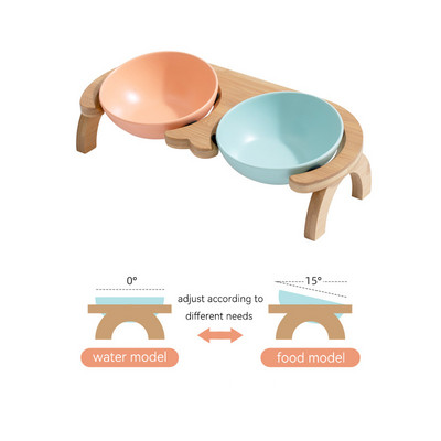 Keramička zdjela s hranom za hranjenje mačaka sa stalkom Dvostruke zdjelice za hranjenje kućnih ljubimaca Visoko stopalo Mlijeko za male pse Zalihe vode Zdjela za štene za mačke