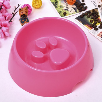 Καφέ Μπλε Πράσινο Ροζ μπολ σκύλου με αποτύπωμα βάσης Pet Slow feeder Anti Choke Bowls Πλαστικά αξεσουάρ για σκύλους Μικρό Μεγάλο Μέγεθος