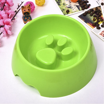 Καφέ Μπλε Πράσινο Ροζ μπολ σκύλου με αποτύπωμα βάσης Pet Slow feeder Anti Choke Bowls Πλαστικά αξεσουάρ για σκύλους Μικρό Μεγάλο Μέγεθος