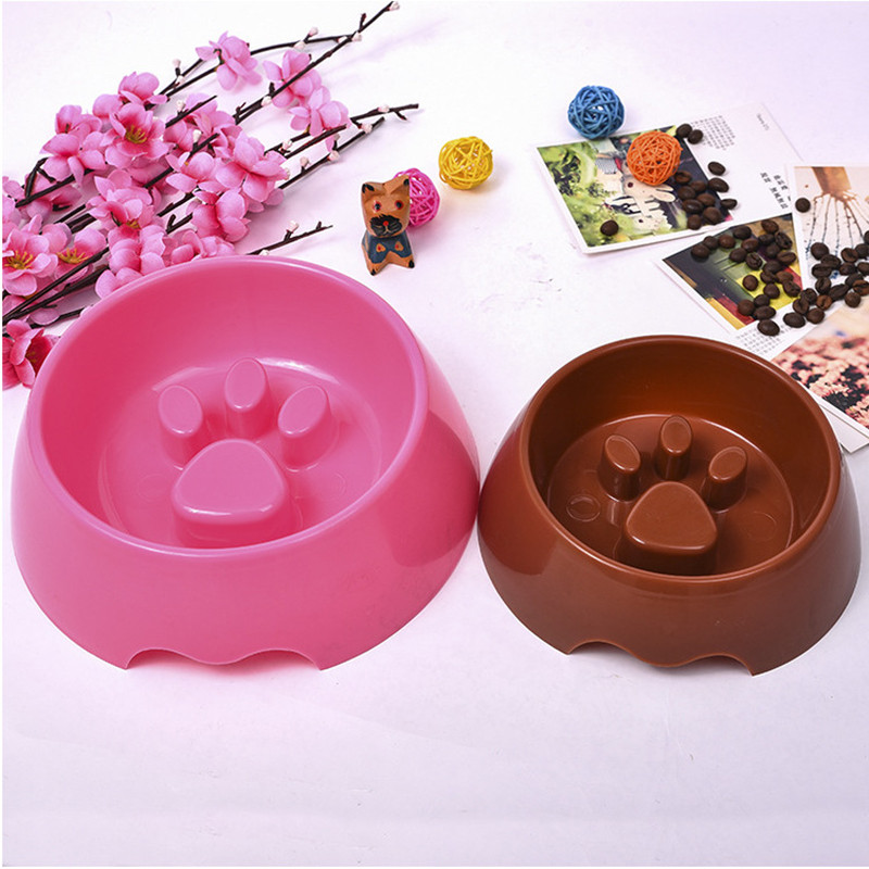 Brūns, zils, zaļš, rozā suņu bļoda ar statīva pēdas nospiedumu Mājdzīvnieku lēna padevēja Pret aizrīšanās trauki Plastmasas suņu aksesuāri Mazi Lieli Izmēri