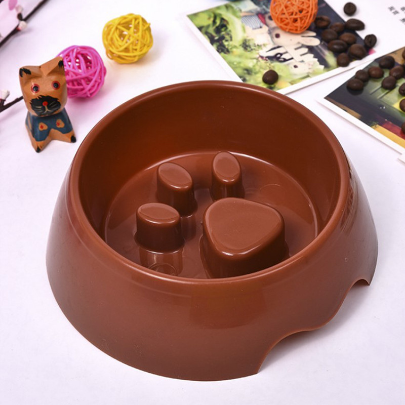 Brūns, zils, zaļš, rozā suņu bļoda ar statīva pēdas nospiedumu Mājdzīvnieku lēna padevēja Pret aizrīšanās trauki Plastmasas suņu aksesuāri Mazi Lieli Izmēri