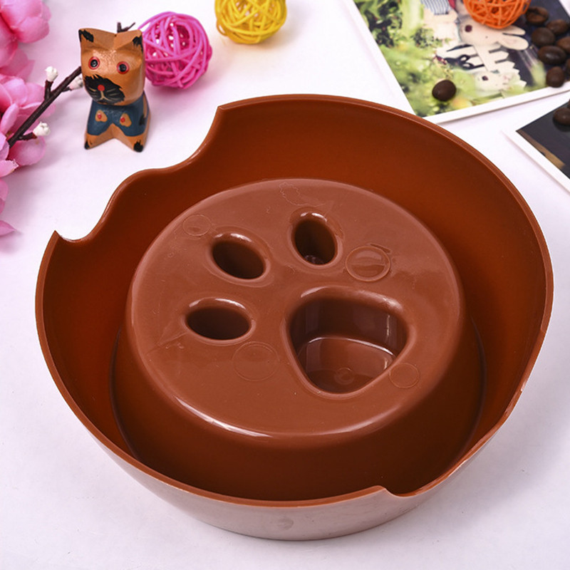 Brūns, zils, zaļš, rozā suņu bļoda ar statīva pēdas nospiedumu Mājdzīvnieku lēna padevēja Pret aizrīšanās trauki Plastmasas suņu aksesuāri Mazi Lieli Izmēri