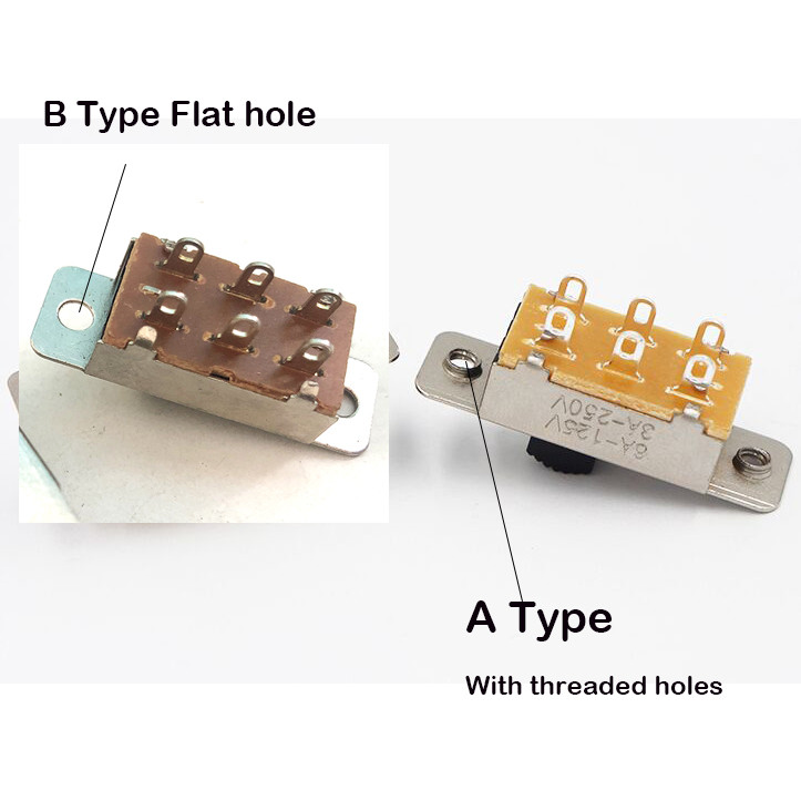 10 komada x 6P DPDT klizna sklopka za lemljenje igle 2 položaja