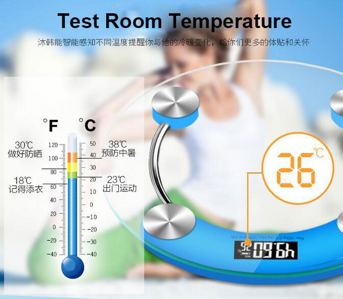 Novi dolazak 180 kg promjer 28 cm Zdravlje za kućnu kupaonicu Digitalna elektronička staklena LCD vaga za tijelo