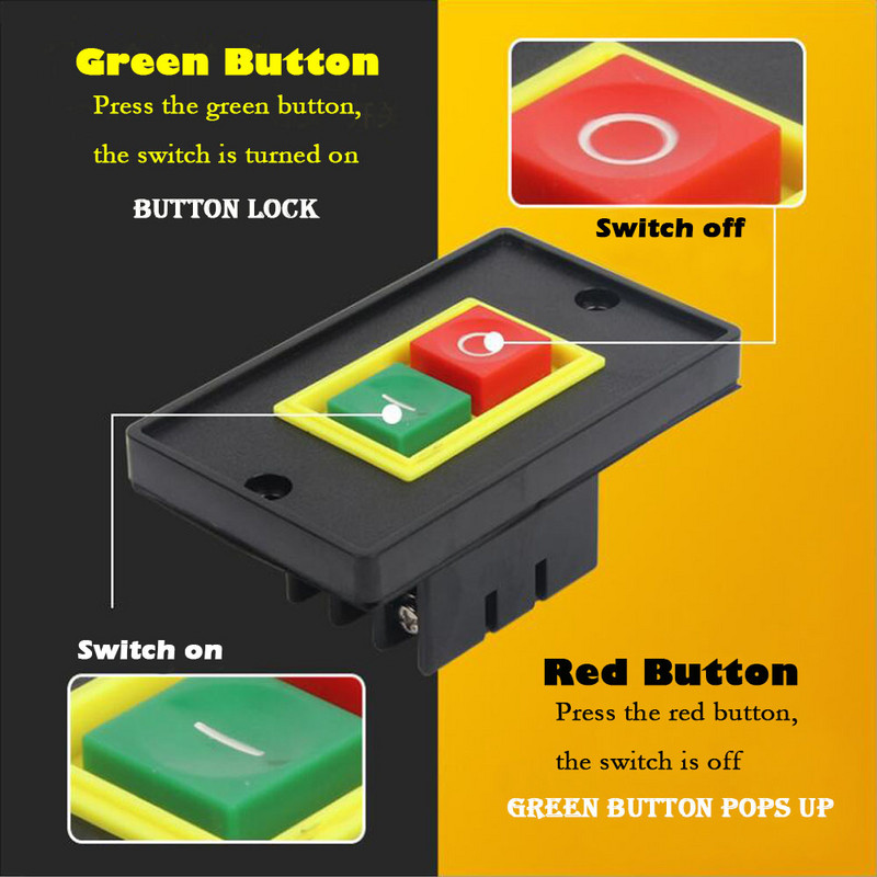 AC 380V 2KW I/O Uključeno Isključeno Start Stop Tipkasti prekidač 6 vijčanih priključaka QCS1 Velika/mala ploča